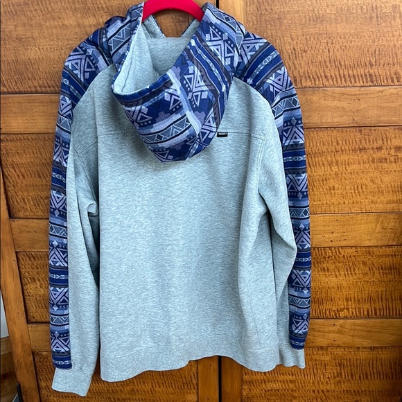 🌄Canyon Block Hooded Gray & Purple-Blue Patterned Hoodie by HOOEY | XL - Picture 5 of 17